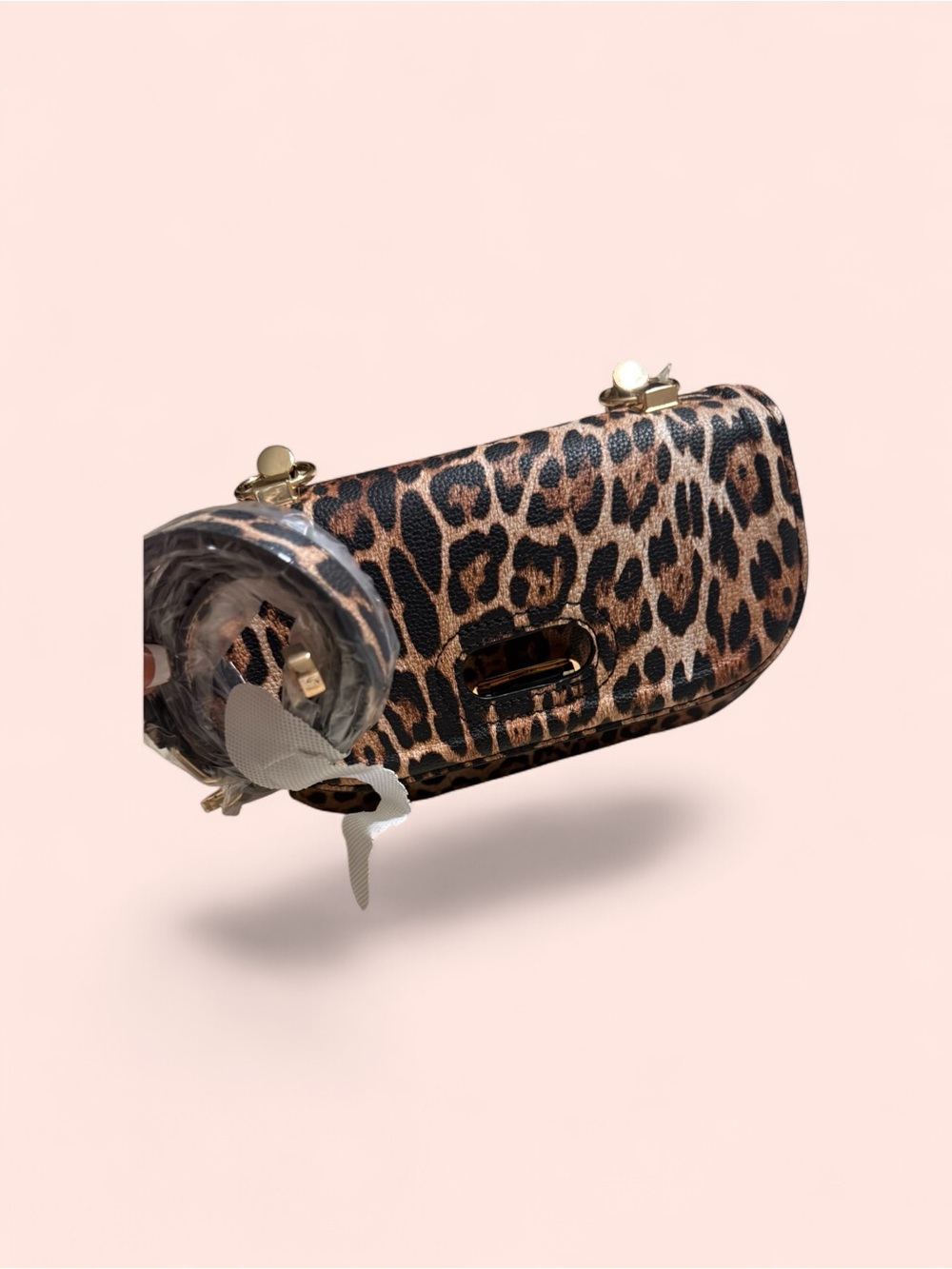 Aldo Leopard Print Crossbody with Gold Accents